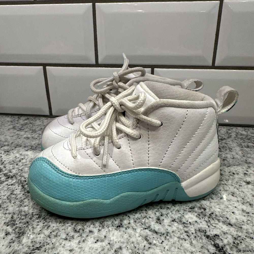 NIKE AIR JORDAN 12 RETRO GT (TD) SNEAKER BLUE/WHITE TODDLER SIZE 7C (819666 100)